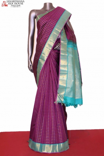 Exclusive Gold & Silver Wedding Kanchipuram Silk Saree